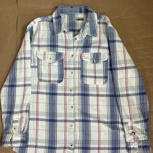 Topshop Moto Blue and White Checkered Women’s Shirt